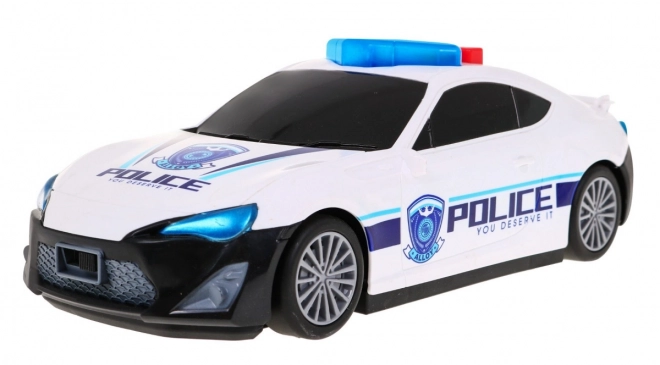 Policejní rádiové auto 2v1 pro děti 3+ Úložný prostor + 3 auta + zvuky Světla