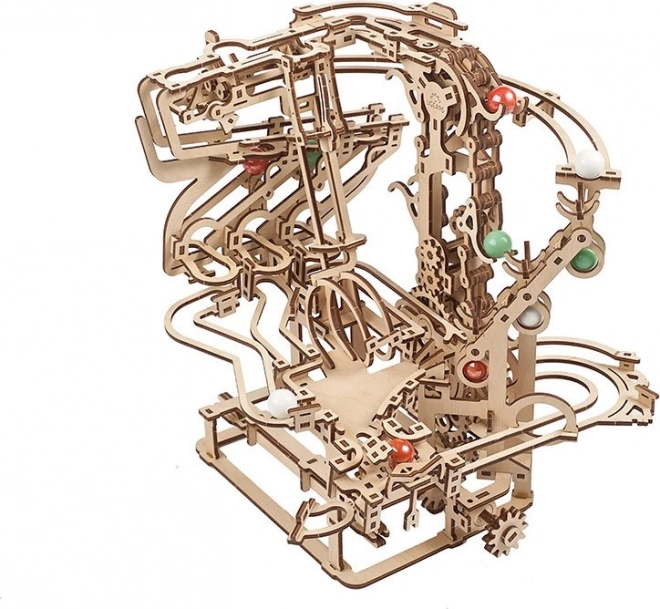 Ugears 3D dřevěné mechanické puzzle Kuličková dráha řetězová