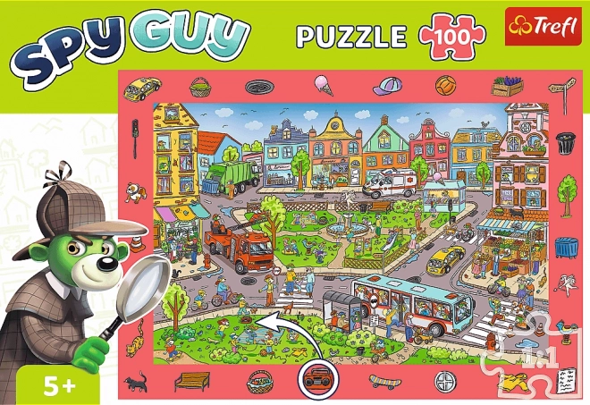 TREFL Puzzle s hledáním obrázků Spy Guy: Město 100 dílků