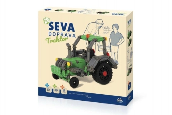 Stavebnice SEVA DOPRAVA Trakor plast 384 dílků v krabici 35x33x5cm 5+