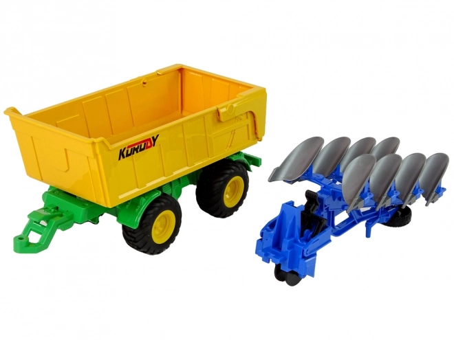 Tractor Set Zemědělské stroje Semi-trailer Světla Zvuk 6 Elem