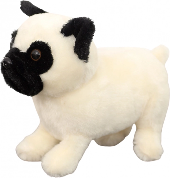 Plyšový mops bílý 19 cm