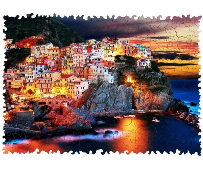 DŘEVĚNÉ BAREVNÉ PUZZLE - Manarola v Itálii