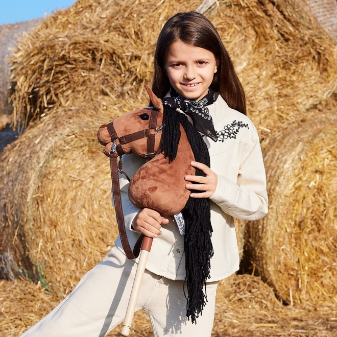 Kůň na tyči Hobby Horse HOPPIHORSE tmavě hnědý