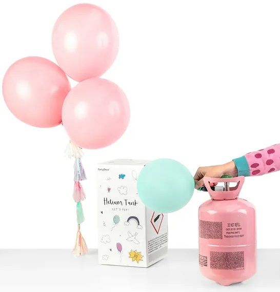 Růžová heliová láhev pro 30 balónků
