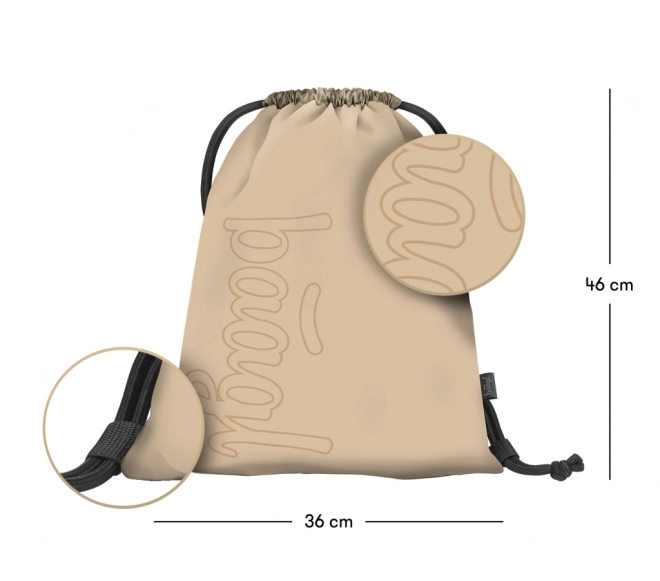 BAAGL 3 SET Coolmate Beige: batoh, penál, sáček