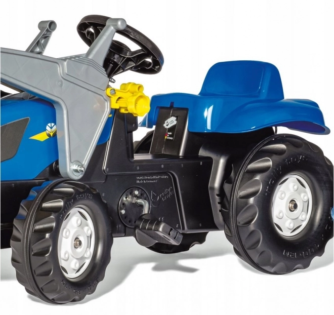 Dětský traktor Rolly Toys s bagrem a přívěsem modrý