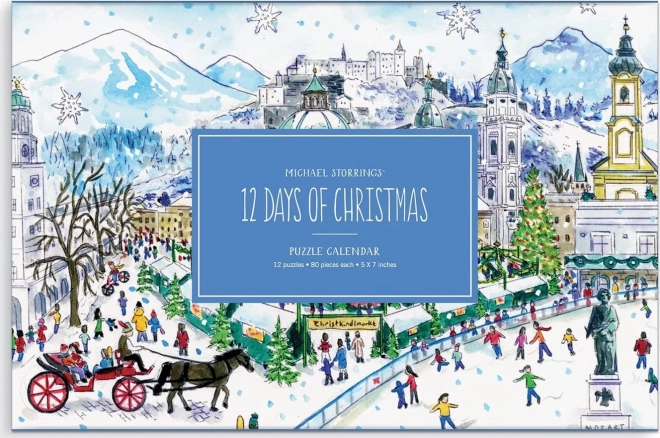 Adventní kalendář puzzle 12 vánočních dnů