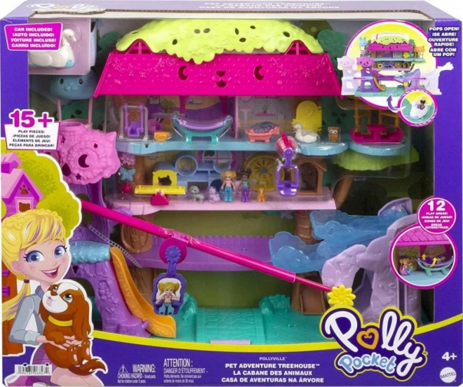 Polly Pocket Sada figurek Zvířecí dobrodružství Domeček na stromě