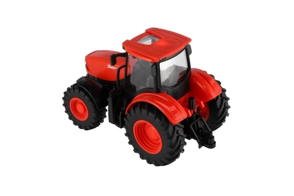 Traktor Zetor RC s vlekem plast 42cm 2,4GHz dobíjecí pack + baterie se zvukem v krabici