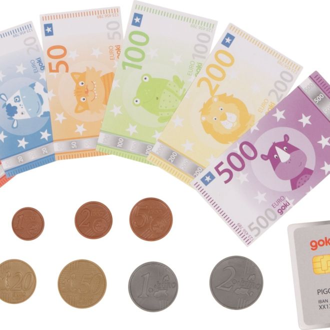 GOKI Dětské peníze s kreditní kartou - Zvířátkové eura