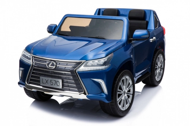 Lexus LX570 Malované auto pro 2 děti Modrá + dálkové ovládání + EVA kola + rádio s LED MP3