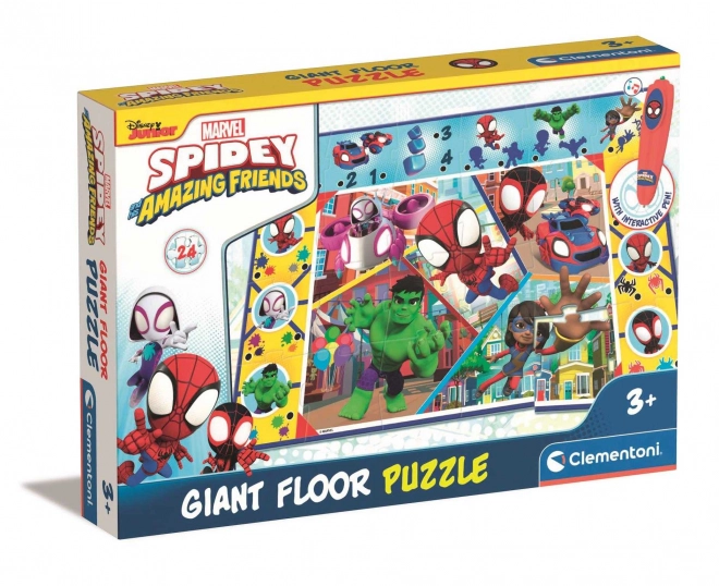 CLEMENTONI Podlahové puzzle s interaktivním perem Spidey a jeho úžasní přátelé 24 dílků