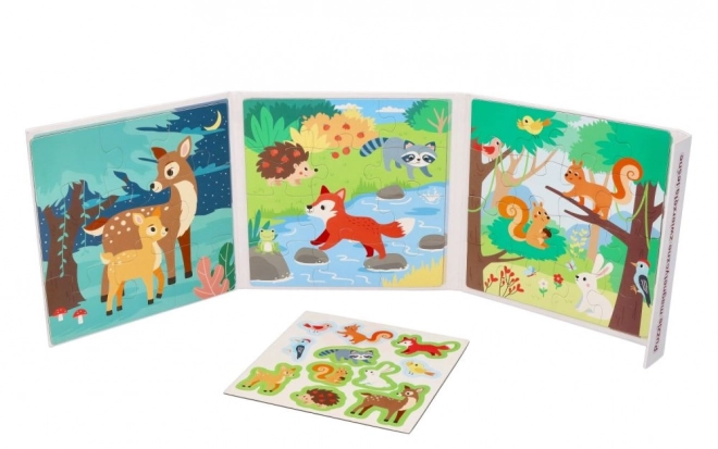 Magnetická puzzle knížka - Lesní zvířata