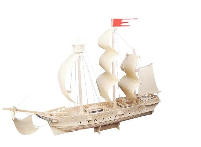 Woodcraft Dřevěné 3D puzzle plachetnice přírodní