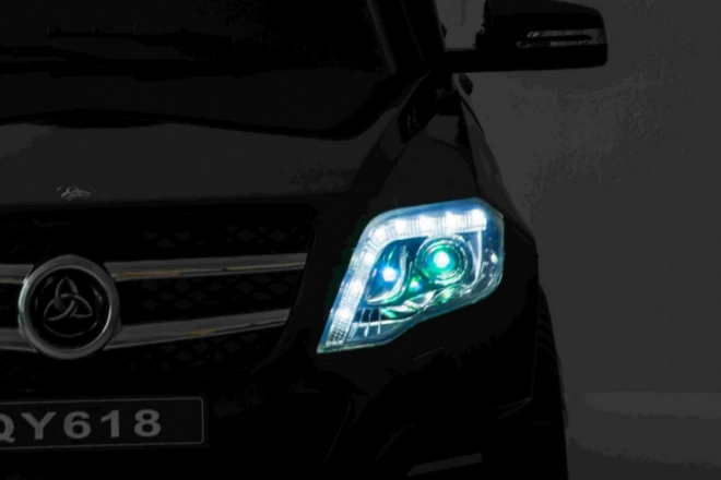 Dětské autíčko City Rider černé + Dálkové ovládání + Nastavení volantu + Pomalý start + MP3 USB + LED dioda