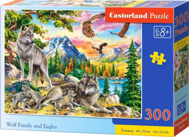 Puzzle rodina vlků a orli