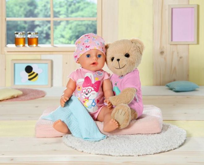 Medvídek BABY born, růžové oblečení