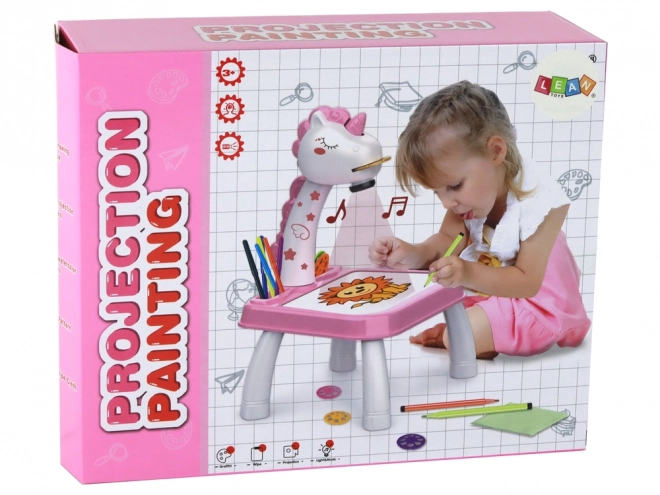 Projektor Unicorn Malování Stolní deska růžová