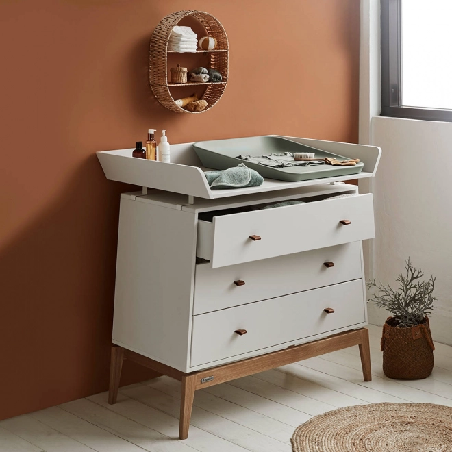 LEANDER - Přebalovací podložka MATTY™, perleťově šedá – Modrá