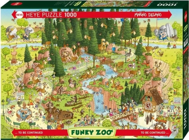 HEYE Puzzle Šílená ZOO: Expozice Černý les 1000 dílků