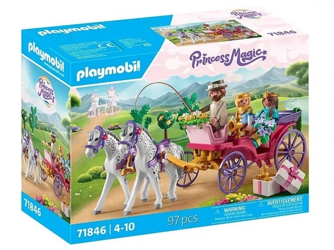 Kouzelná princezna s kočárem a královským párem