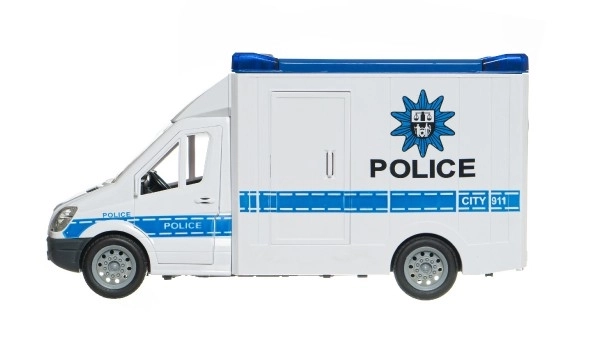 Auto policie plast 28cm na setrvačník na baterie se zvukem se světlem v krabici 32x18x12cm