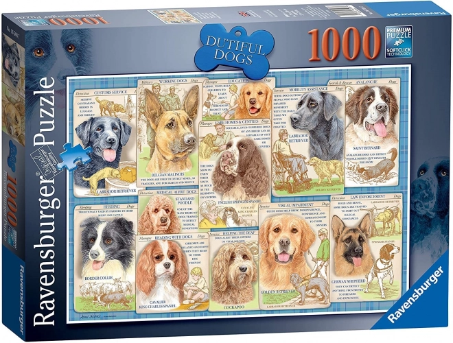 Ravensburger puzzle poslušní psi 1000 dílků