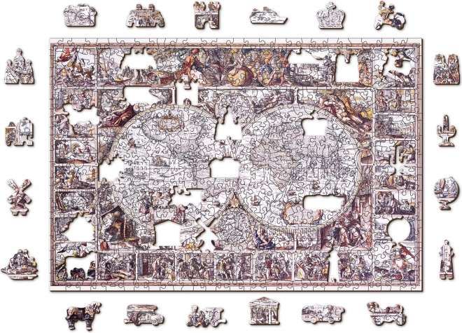 WOODEN CITY Dřevěné puzzle Mapa doby objevů 505 dílků