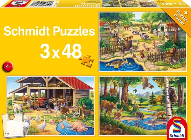 Puzzle Má oblíbená zvířátka 3x48