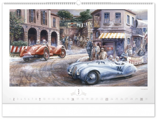 NOTIQUE Nástěnný kalendář Oldtimers – Václav Zapadlík 2025, 64 x 42 cm