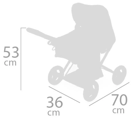 DeCuevas 85143 Skládací kočárek pro panenky 3 v 1 s přenosnou taškou DIDI 2021 - 53 cm