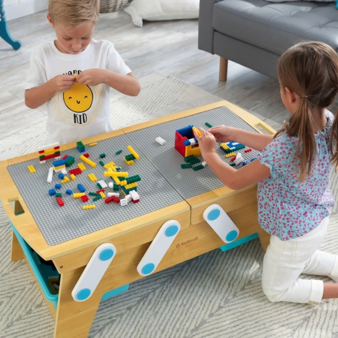 KidKraft Stůl na stavění s boxy a stavebnicí