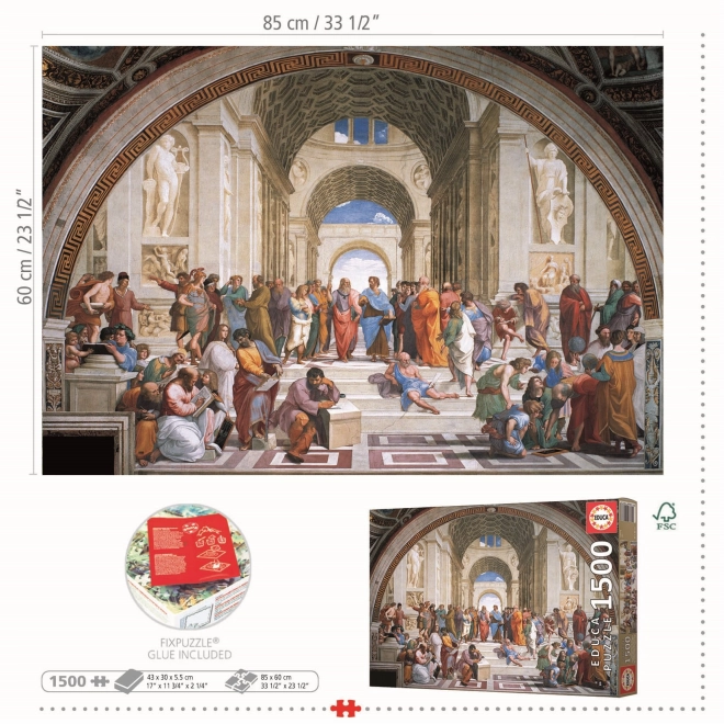 Puzzle 1500 prvků Athénská škola, Raphael Santi