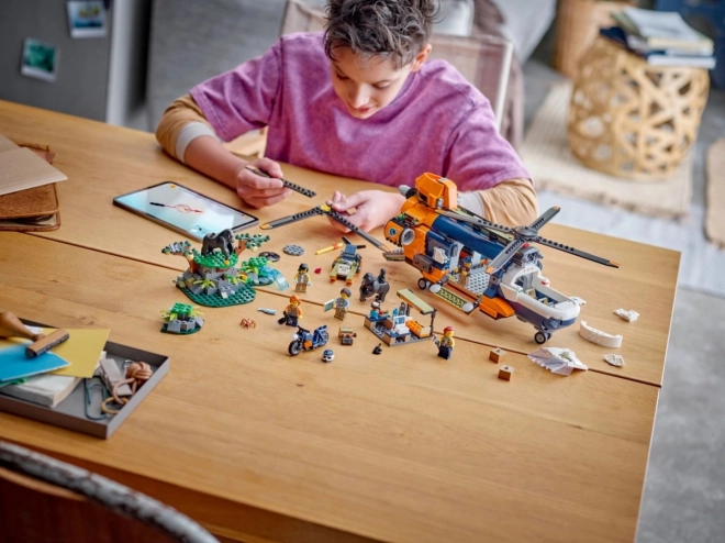 LEGO City 60437 Helikoptéra na průzkum džungle v základním táboře