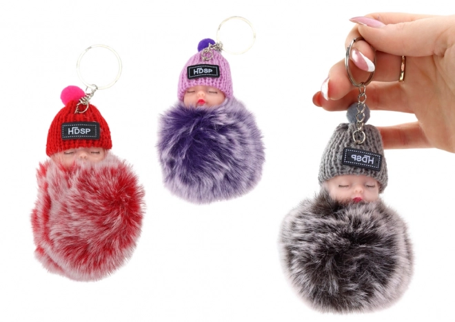 Přívěsek na klíče Pompon Doll Kabelka Mix barev