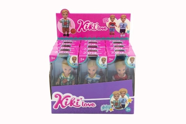 Panenka/Panáček Kiki Anlily 12cm plast pevné tělo 3 barvy v krabičce 7x16x4cm 12 ks v boxu