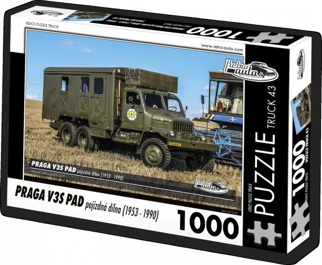 RETRO-AUTA Puzzle TRUCK č.43 Praga V3S PAD pojízdná dílna (1953 - 1990) 1000 dílků