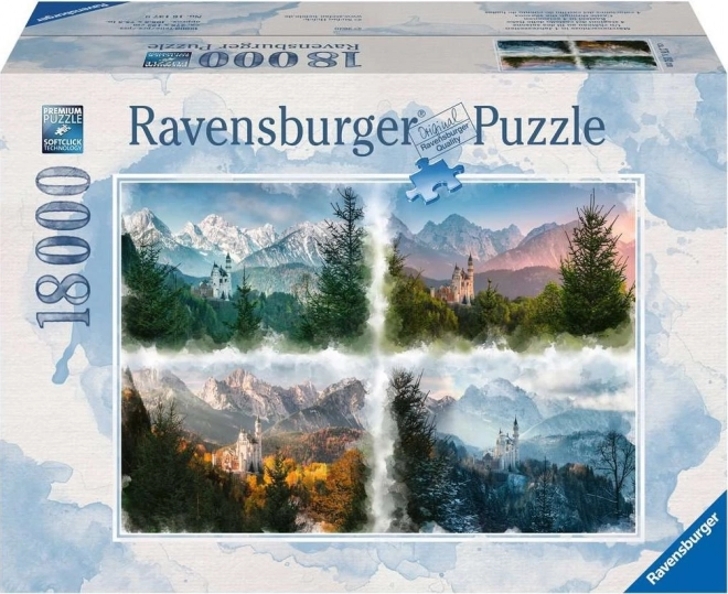 RAVENSBURGER Puzzle Neuschwanstein ve čtyřech ročních obdobích 18000 dílků