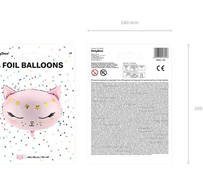 Fóliový balónek Kitty růžový - 48 x 36 cm