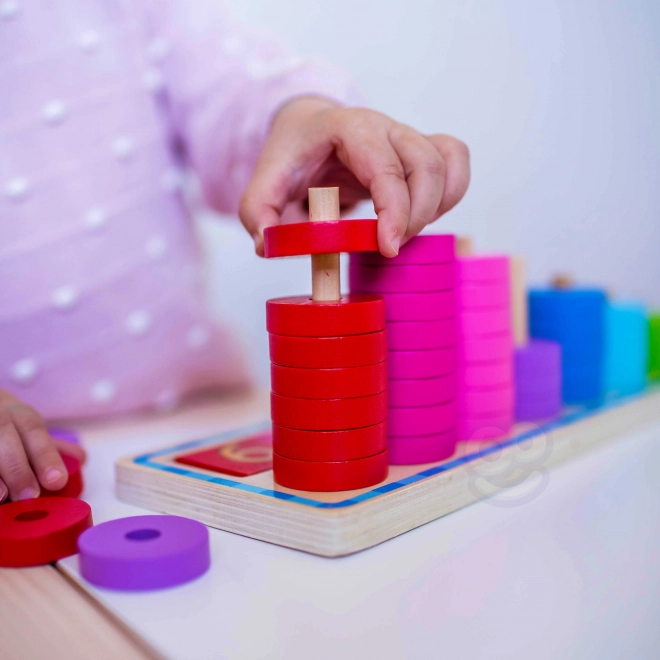 Woopie zelený Montessori učící puzzle počítání a barvy
