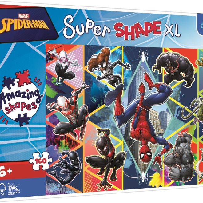 TREFL Puzzle Super Shape XL Spiderman: Přidej se 160 dílků