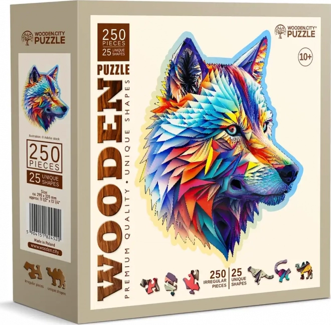 WOODEN CITY Dřevěné puzzle Nóbl vlk 250 dílků EKO