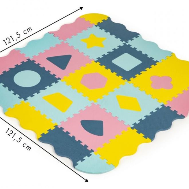 ECOTOYS Pěnové puzzle Tvary pastelové SX s okraji