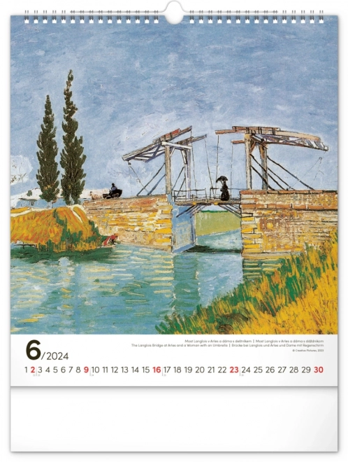 Nástěnný kalendář Vincent van Gogh 2024, 30 × 34 cm