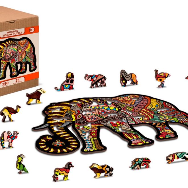 Wooden City Dřevěné puzzle Magický slon 150 dílků EKO