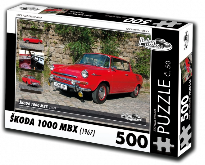 RETRO-AUTA Puzzle č. 50 Škoda 1000 MBX (1967) 500 dílků