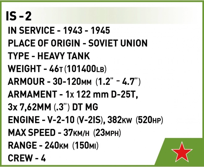 COBI 2578 II WW Tank IS-2, 3v1, 1:28