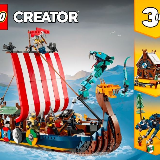 LEGO Creator 3v1 31131 Vikingská loď a mořský had