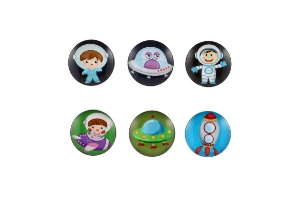 Magnety vesmír 6ks plast 3 barvy v sáčku 9x16cm